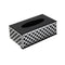 Premium Quality Black Silver Chevron Design Acrylic Rectangular Tissue Box Napkin Holder 12*22*8 cm