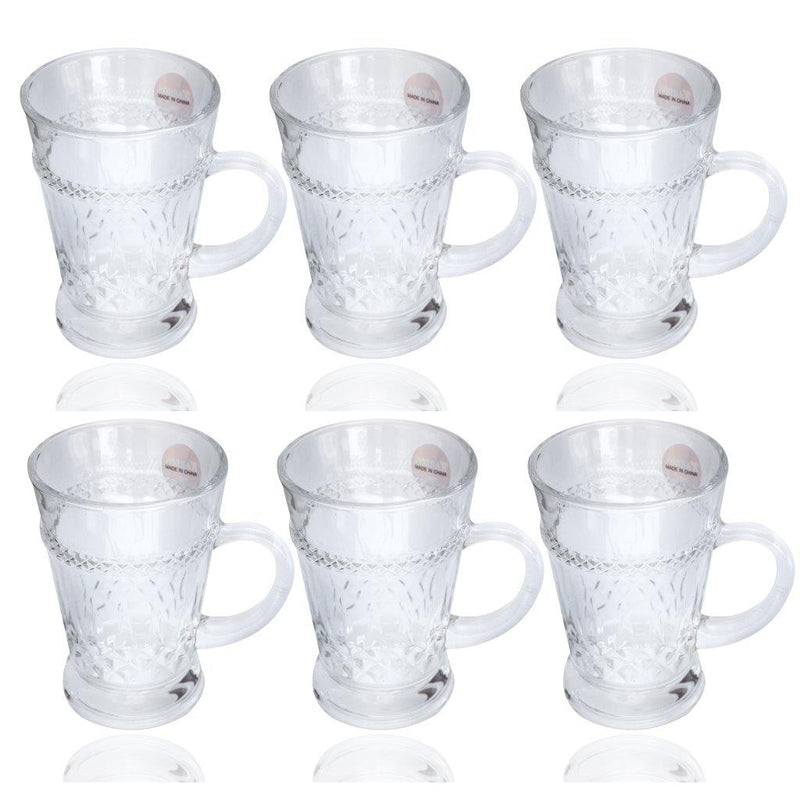 Premium Lead Free Glass Tea Cup Set of 6 pcs 170 ml