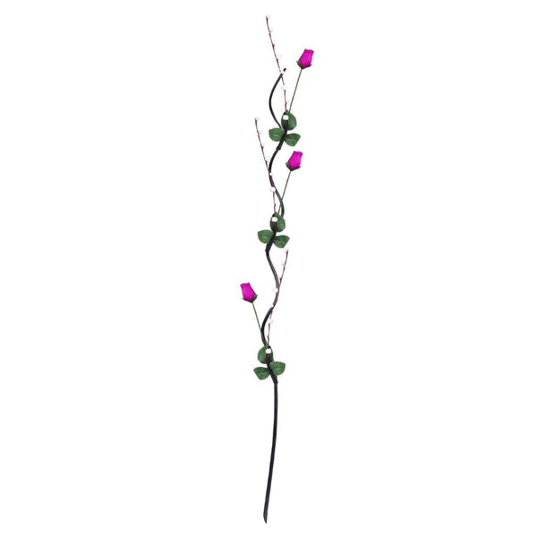 Realistic Touch Pink Rose Artificial Flower Stems Garland Set of 5 For Vase Centerprice Wedding Party 1.55 Meter