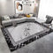 Cliver Thunder Art Design Machine Woven Indoor Area Rug Carpet Elegant Metallic Silver and Black with Greek Key Design Border 160*230 cm