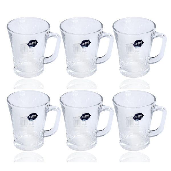 Premium Lead Free Glass Tea Cup Set of 6 pcs 225 ml