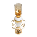 Elegant Glass Craft Gold Candleholder Wedding Table Centrepiece 22*52 cm