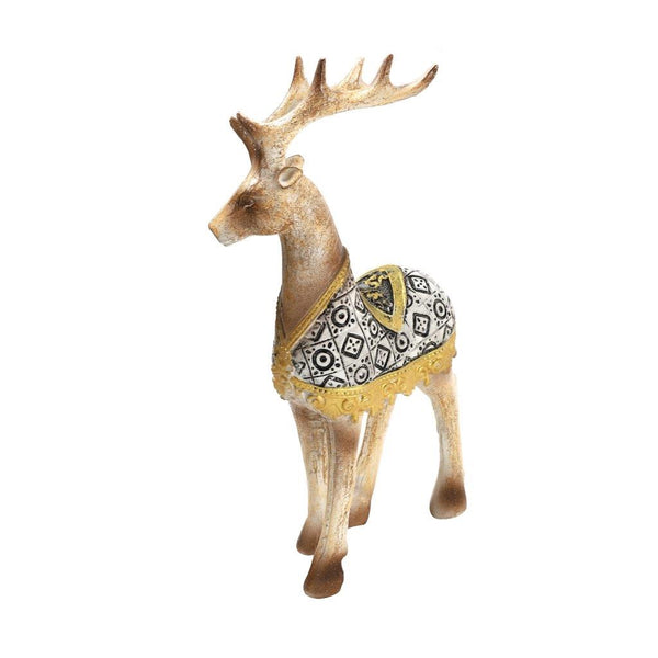 Sculpture Statue Resin Figurine Reindeer Metallic Gold Color 10*7*22 cm