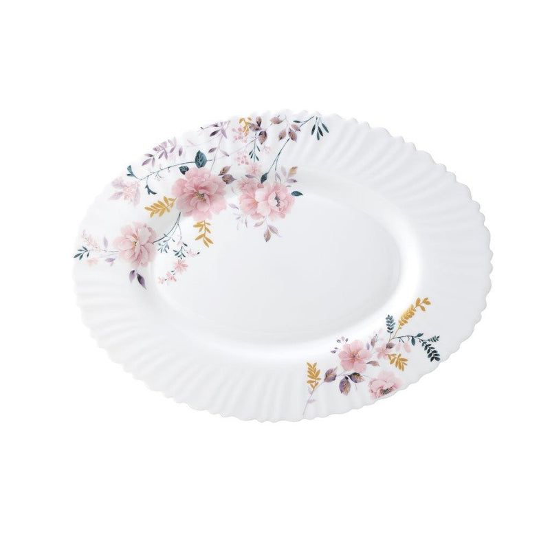 Royal Floral Pattern Opal Glass Dinnerware Set of 72 pcs with Dinner Plate Bowls Serveware