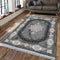 Sementa Traditional Medallion Reed Machine Woven Indoor Area Rug Carpet Grey with Vintage Lace Border 160*230 cm