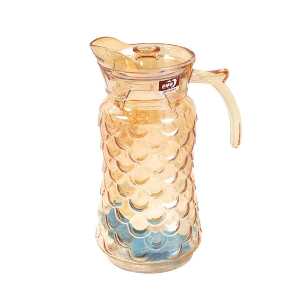 Rose Gold Glass Beverage and Water Jug with Lid 1.7 Liter