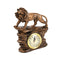 Sculpture Statue Resin Figurine Lion Deco Clock Metallic Gold Color 17.5*25*5.5 cm