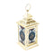 Decorative Ramadan Arabic Style Gold Metal Lantern Battery Operated Lamp 12*12*28.5 cm