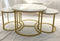Round Metal Metal Accent Nesting Coffee Table with Marble Top and Abstract Design Body Set of 3 Pcs 33*48*62/28*42*56/24*36*50 cm