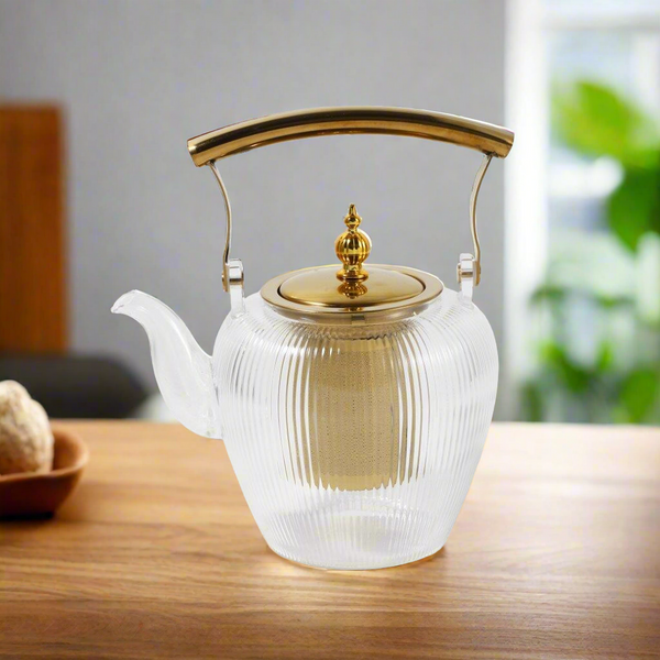 Glass Tea Pot kettle with Strainer Infuser 1.2 Litre