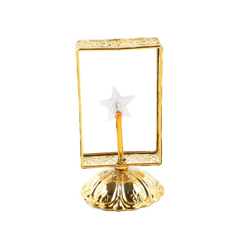 Decorative Ramadan Arabic Style Gold Metal Lantern Battery Operated Lamp 7.5*14 cm