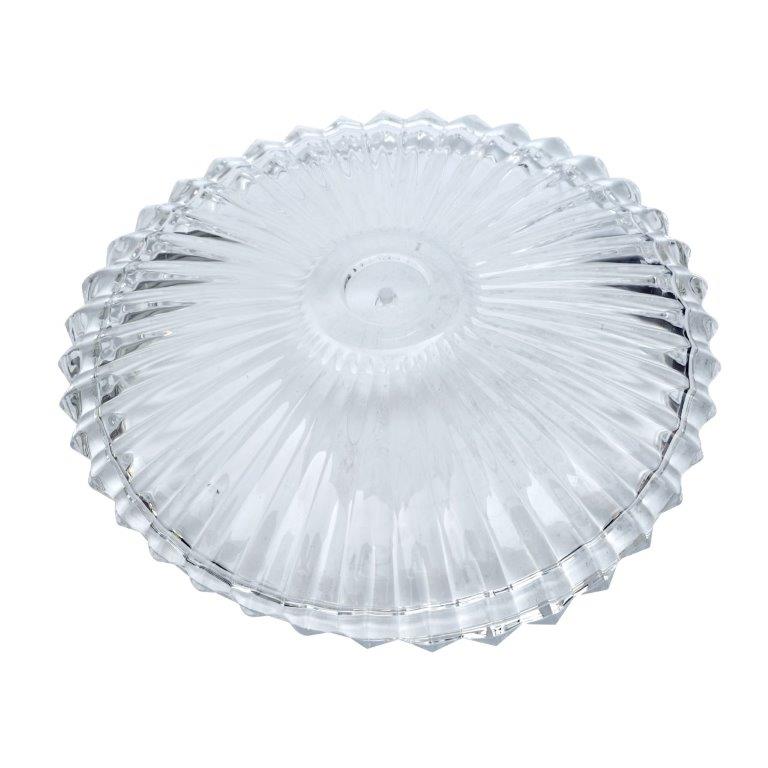 Crystal Glass Round 2 Tier Cake Stand