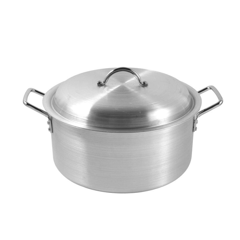 Aluminium Deep Cooking Pot Heavy Base Casserole with Lid Set of 5 Pcs 35*16;38*16.5;40*17;43*17.5;45*18 cm