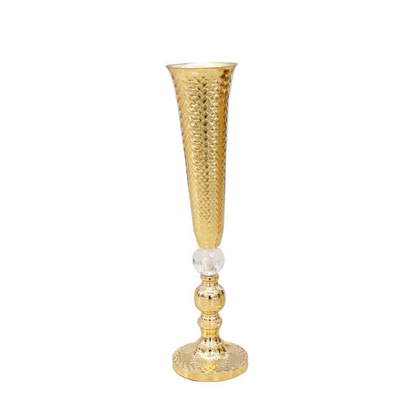 Satin Gold Elegant Metal Flower Vase Wedding Table Centrepiece 66*15 cm