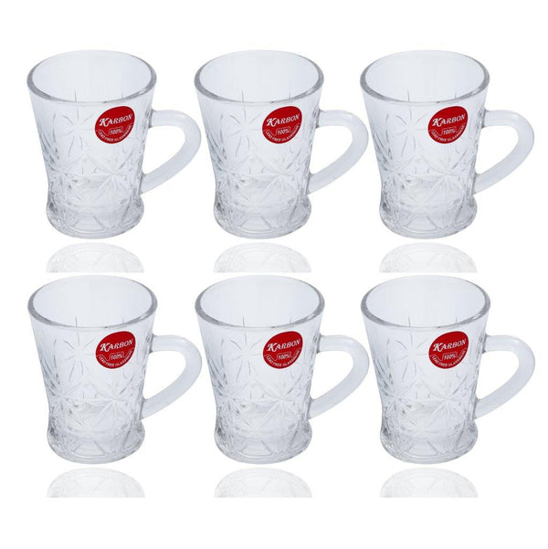 Premium Lead Free Glass Tea Cup Set of 6 pcs 100 ml