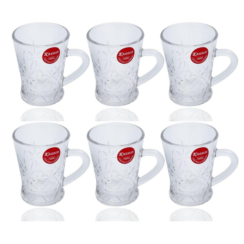 Premium Lead Free Glass Tea Cup Set of 6 pcs 100 ml