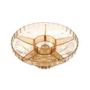 Acrylic Champagne Serving and Footed Divided Platter with Lid Fruits and Nuts Plate 30*24 cm