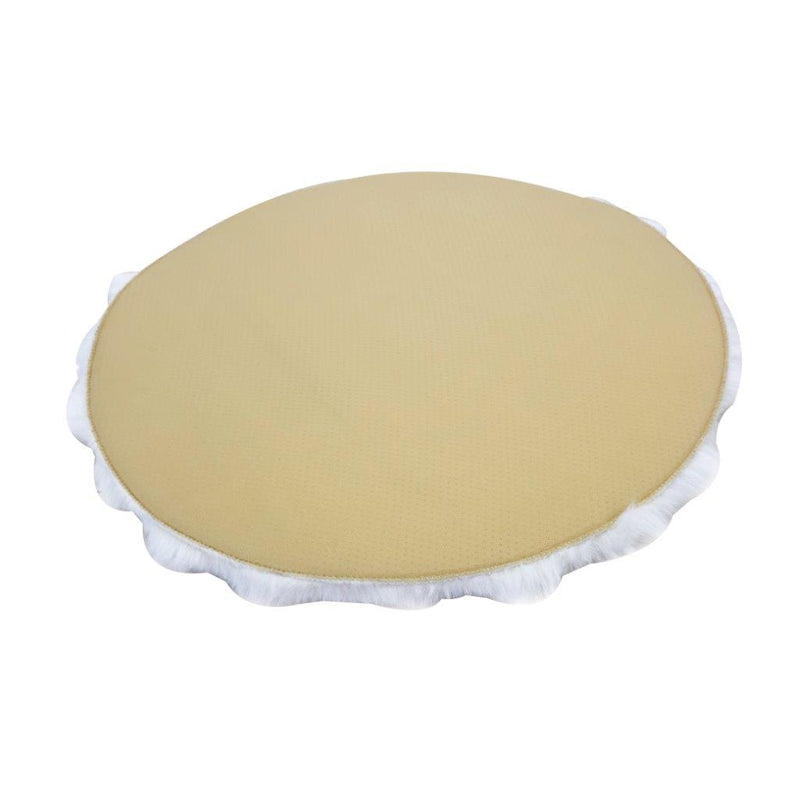 Fluffy Super Soft Vanilla White Design Non Slip Waterproof Floor Mat 90 cm