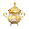 Gold Plated Sugar Pot with Spoon 14 cm