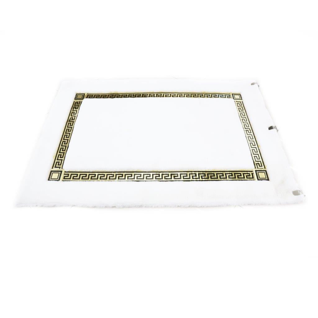 Fluffy Super Soft Greek Key Design Non Slip Waterproof Floor Mat 120*180 cm