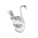 Stainless Steel Silver Swan Spoon Set Cutlery Holder Set of 6 PCs 15 cm