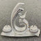 Ceramic Hand Crafted Silver Abstract Shaped Candleholder Plate 40*16*14,16.5*7*29,10*10*8.5 cm