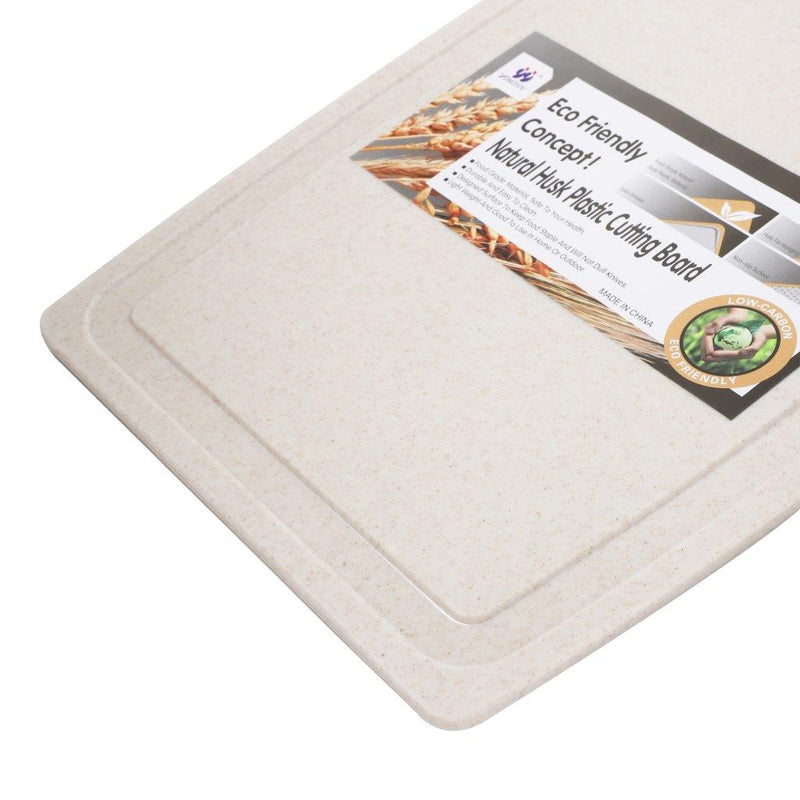 Kitchen Essential Cream White Plastic Non Slip Chopping Board 33*24*0.7 cm