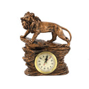 Sculpture Statue Resin Figurine Lion Deco Clock Metallic Gold Color 17.5*25*5.5 cm