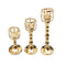 Satin Gold Elegant Metal Candleholder Set of 3 Pcs Wedding Table Centrepiece 36*7.5;30*7.5;20*7.5 cm