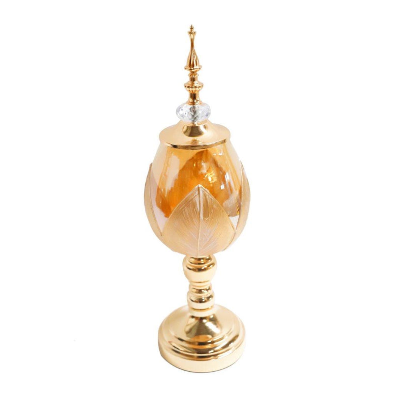 Moroccan Glass Craft Deco Jar Gold Vase Wedding Table Centrepiece 14*41 cm