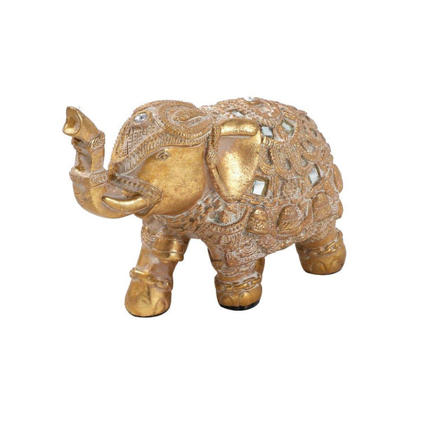 Sculpture Statue Resin Figurine Elephant Metallic Beige Colour 15.5*7*11 cm