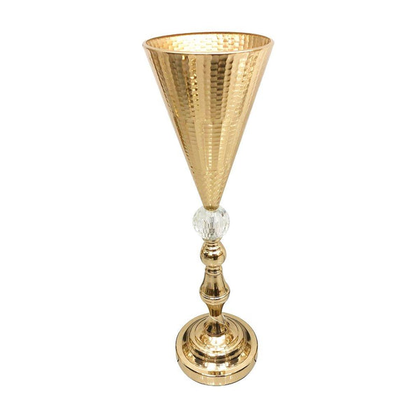 Satin Gold Elegant Metal Flower Vase Wedding Table Centrepiece 48*14 cm