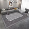 Alonso Modern Artistic Design Machine Woven Indoor Area Rug Carpet Metallic Grey and Silver with Floral Frame Border 200*300 cm