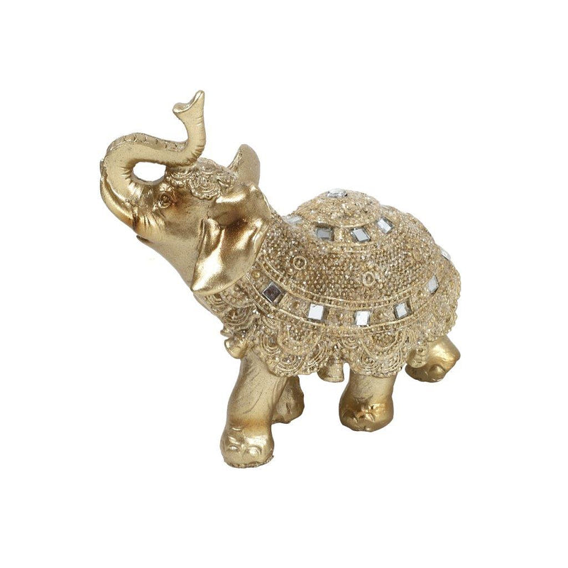 Sculpture Statue Resin Figurine Elephant Metallic Gold Colour 27*29 cm