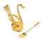Stainless Steel Gold Swan Spoon Set - 6 PCs (15 cm) - Classic Homeware and Gifts