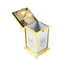 Decorative Ramadan Arabic Style Gold Metal Lantern Battery Operated Lamp 17*17*38 cm