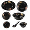 Black Royal Floral Pattern Opal Glass Dinnerware Set of 33 pcs with Dinner Plates, Bowls, and Serveware - Classic Homeware & Gifts