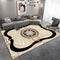 Luxury Leather Pattern Medallion Reed Machine Woven Indoor Area Rug Carpet Beige with Vintage Abstract Art 200*300 cm