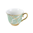 Ceramic Tea Cup and Saucer Set of 6 Pcs Blue Floral Design Cup 7.5*9 cm Saucer 14 cm