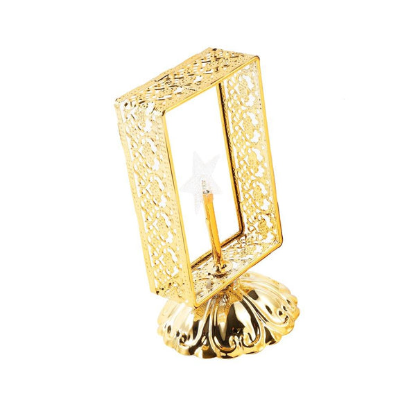 Decorative Ramadan Arabic Style Gold Metal Lantern Battery Operated Lamp 7.5*14 cm