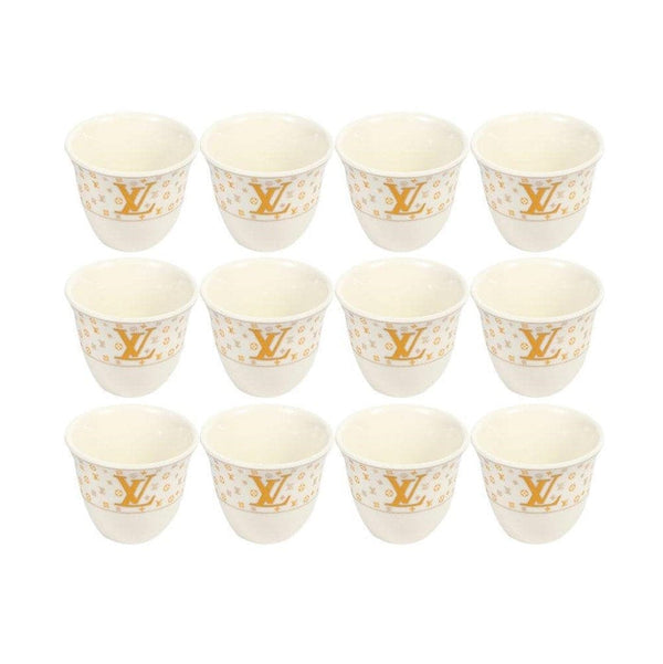 Ceramic Coffee Cawa Shafee Cup Set of 12 Pcs Set 80 ml Multiple Patterns