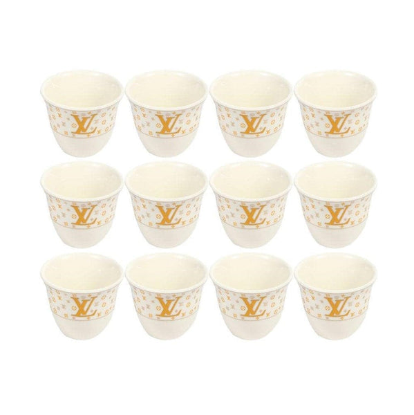 Ceramic Coffee Cawa Shafee Cup Set of 12 Pcs Set 80 ml Multiple Patterns