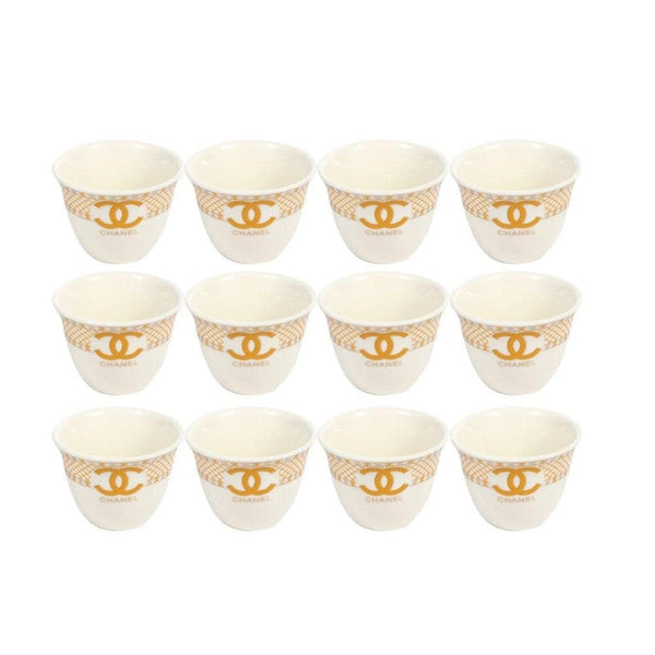 Ceramic Coffee Cawa Shafee Cup Set of 12 Pcs Set 80 ml Multiple Patterns