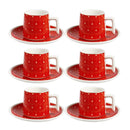 Ceramic Coffee Cup and Saucer Set of 6 pcs 110 ml