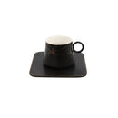 Ceramic Coffee Cup and Saucer Set of 6 pcs Color Print Design 6.3*6/13.5 cm