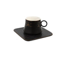 Ceramic Coffee Cup and Saucer Set of 6 pcs Color Print Design 6.3*6/13.5 cm