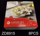 Ceramic Coffee Shaffee Cawa Cups 90 ml and Plate 10.5 inch Set of 8 Pcs