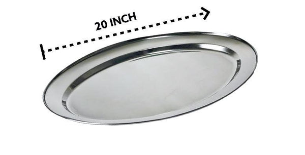 Stainless Steel Oval Serving Plate 20 inch