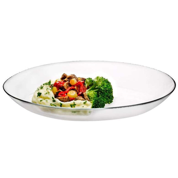 Pasabahce Invitation Soda Lime Glass Oval Serving Plate 28.5*22 cm