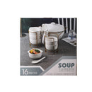 Ceramic Soup Tureen Spoon and Bowl with Spoon Set 16 pcs 1 Soup Server 6 Soup Bowls